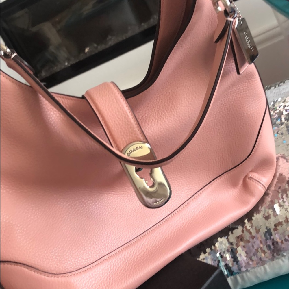 Coach Pink Leather Hobo Bag